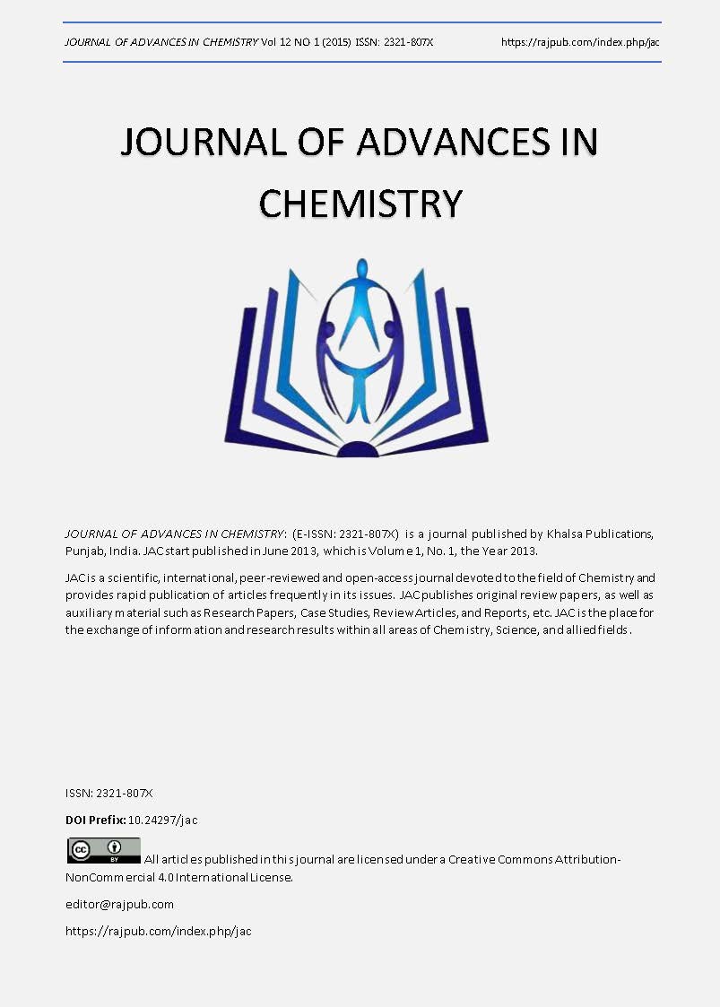 Vol 12 No 1 15 Journal Of Advances In Chemistry