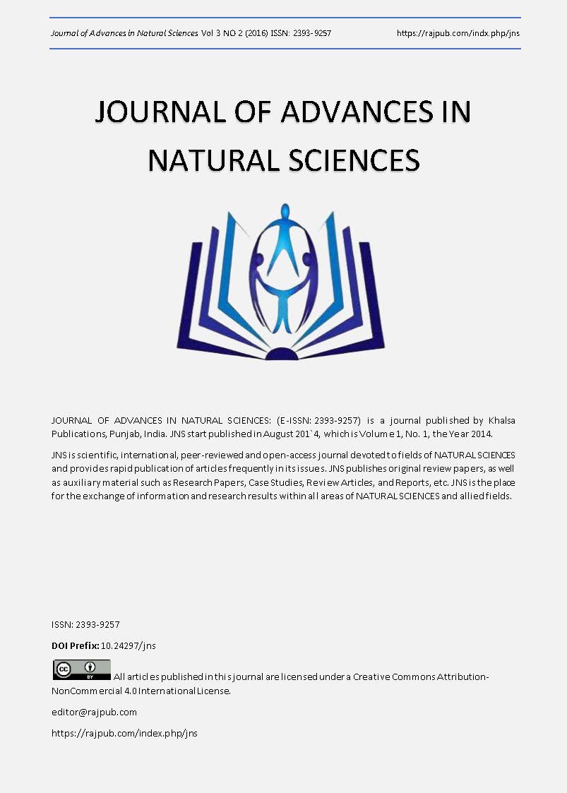 JOURNAL OF ADVANCES IN NATURAL SCIENCES